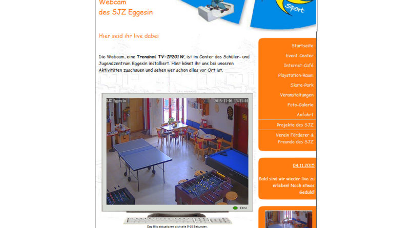 Webcam Eggesin mit Blick ins Jugendzentrum