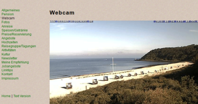 Webcam Kloster Hiddensee mit Blick auf den Strand