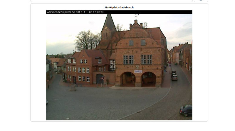 Webcam Gadebusch mit Blick auf den Marktplatz und die Kirche