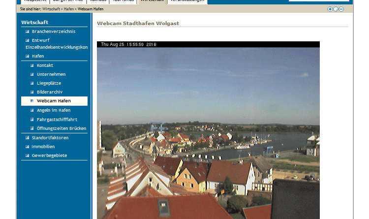 Webcam Wolgast Peenebrücke